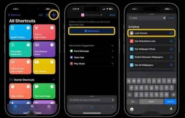 皋兰苹果14锁屏维修店分享iPhone14升级iOS16.4后如何创建锁屏快捷方式 