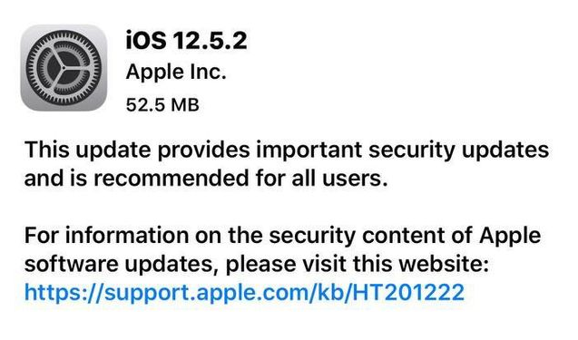 皋兰苹果手机维修分享iOS12.5.2发布，建议所有老苹果用户安装 
